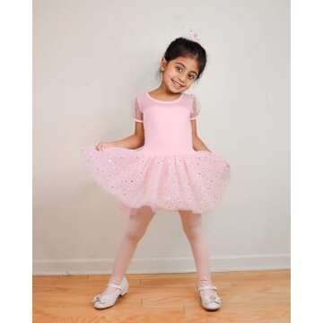 Stelle Girls' Ultra Soft Pro Dance Tight/Ballet Footed Tight(Toddler/Little Kid/Big Kid),BP+WT+BK,XS