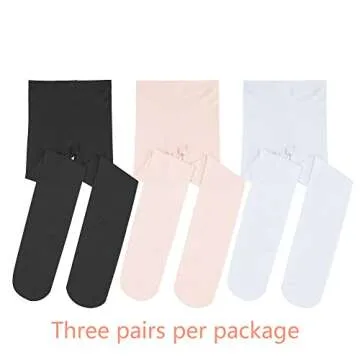 Stelle Girls' Ultra Soft Pro Dance Tight/Ballet Footed Tight(Toddler/Little Kid/Big Kid),BP+WT+BK,XS