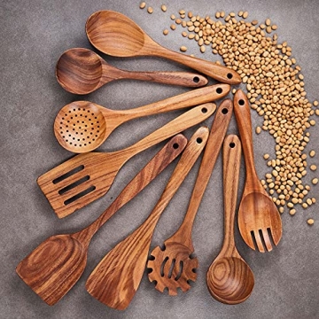 Durable Gudamaye Teak Wooden Utensils Set for Cooking