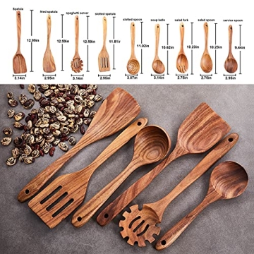 Durable Gudamaye Teak Wooden Utensils Set for Cooking