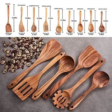 Durable Gudamaye Teak Wooden Utensils Set for Cooking