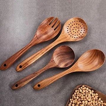 Durable Gudamaye Teak Wooden Utensils Set for Cooking
