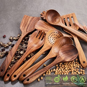 Durable Gudamaye Teak Wooden Utensils Set for Cooking