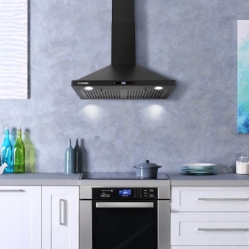 COSMO 30" Ducted Wall Mount Range Hood - Matte Black