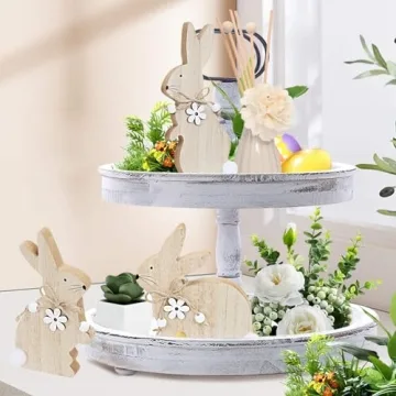 WellSign Easter Wooden Bunny Decorations for Joyful Decor