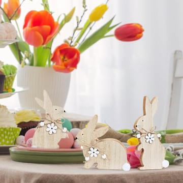 WellSign Easter Wooden Bunny Decorations for Joyful Decor