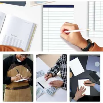 MuiAng Legal Pads 5" x 8" College Ruled Small Legal Note Pads, 80gsm/21lb White Lined Paper, 30 Sheets per Notepad, 6 Pads per Pack, Perforated To Do List Writing Pads for Versatile Use