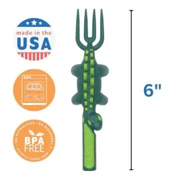 Constructive Eating - Toddler Dinosaur Utensils Made in USA - Silverware for Toddlers - Utensils for Kids - Constructive Eating Utensil Set