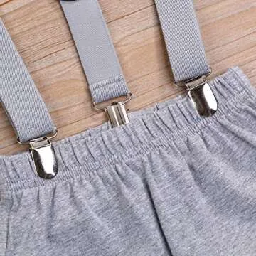 GRNSHTS Baby Boy Funny First Birthday Clothes Infant Boy Bow Tie Romper Bodysuit Cake Smash Outfits (A Gray, 9-12 Months)