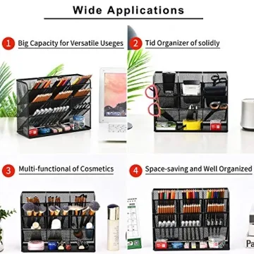 Marbrasse Mesh Desk Organizer 9 Compartment Pen Holder