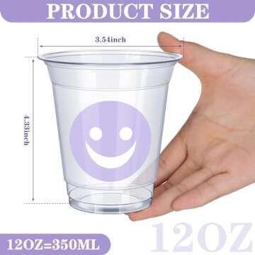 Cheerful Meekoo 100 Pack Smile Face Plastic Cups