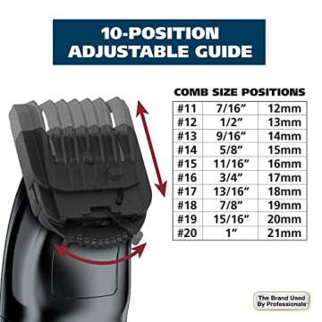 Wahl USA Rechargeable Lithium Ion All in One Beard Trimmer for Men with Detail and Ear & Nose Hair Trimmer Attachment – Model 9854-600B