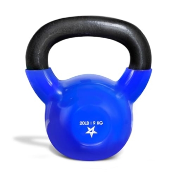Yes4All 20 lb Kettlebell Weight Vinyl Coated Cast Iron for Dumbbell Weights Exercises, Gym, Fitness,...