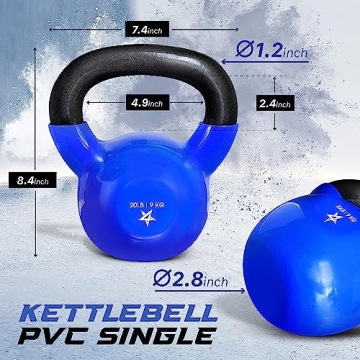 Yes4All 20 lb Kettlebell - Durable Vinyl Coated Cast Iron Weight