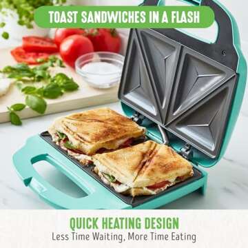 GreenLife Pro Electric Panini Press - Healthy Ceramic Nonstick Sandwich Maker