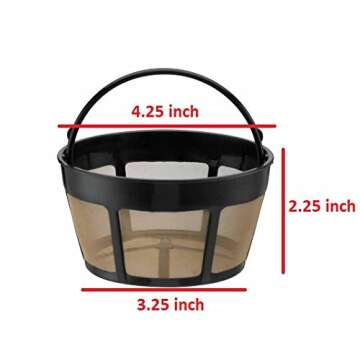 GOLDTONE Reusable 8-12 Cup Basket Coffee Filter fits Hamilton Beach Coffee Makers and Brewers. Repla...