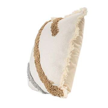 blue page Woven Tufted Decorative Throw Pillow Covers - Bohemian Home Decor Cushion Cover with Fring...