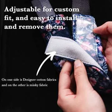 Baby Car Seat Belt Covers, Floral Stroller Seat Strap Covers, Car Seat Straps Shoulder Pads for Girls Boys, Minky Seat Belt Protectors for Car Seats/Pushchair, for Kids Newborn Infants Toddlers
