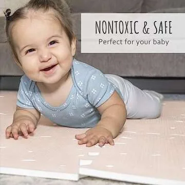Stylish Baby Play Mat - Soft, Easy to Clean 5.6 x 4 ft. Floor Mat Creates A Safe Play Area for Your ...