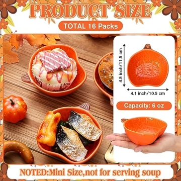 Norme 16-Pc Pumpkin Bowls for Thanksgiving Parties