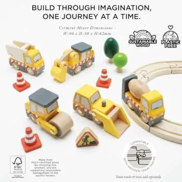 Le Toy Van Wooden Construction Vehicles Set for Kids