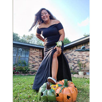 YMDUCH Women's Off Shoulder High Split Formal Gown