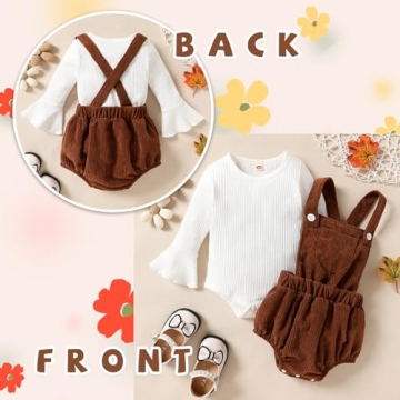 Cute Baby Girl Clothes for Fall with Bell Sleeve Romper