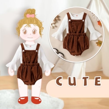 Cute Baby Girl Clothes for Fall with Bell Sleeve Romper