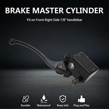 KanSmart 7/8" Brake Master Cylinder for Honda TRX 250 300 350 450 Front Right Brake Lever Replacemen...