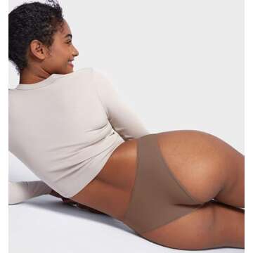 SOULVOR Magneticfit Cheeky Underwear for Women Bikini Stretchy High Cut Panties Sexy Tagless Briefs 3 Pack Brown Purple (3pack) X-Large