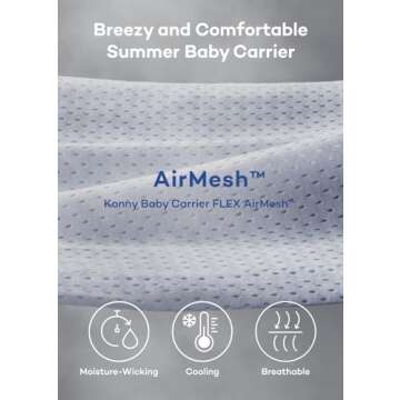 Konny New and Improved Baby Carrier Flex AirMesh Premium Material - Adjustable Summer, Easy to Wear ...