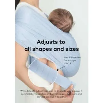 Konny New and Improved Baby Carrier Flex AirMesh Premium Material - Adjustable Summer, Easy to Wear and Wrap Baby Sling, Perfect for Newborn Babies Essentials up to 44 lbs, (M-4XL) - Beige