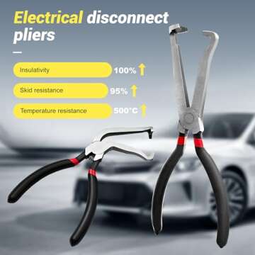Electrical Disconnect Pliers, Electrical Connector Pliers for Cars(1*Straight&1 * 60°Bend), Fuel Li...