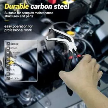 Electrical Disconnect Pliers, Electrical Connector Pliers for Cars(1*Straight&1 * 60°Bend), Fuel Line Pliers with Anti-Slip Grip, Fuel Line Disconnect Tool Set for Air Flow Sensors Fuel Injectors