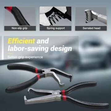 Electrical Disconnect Pliers, Electrical Connector Pliers for Cars(1*Straight&1 * 60°Bend), Fuel Line Pliers with Anti-Slip Grip, Fuel Line Disconnect Tool Set for Air Flow Sensors Fuel Injectors