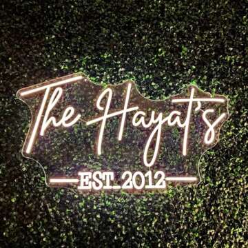 Goolsee Custom Neon Sign, Handmade Personalized Neon Lights for Wall Décor, Bedroom, Birthday, Wedding Party, Bar, Shop Logo, Custom LED Neon Signs Gifts for Girlfriend Family