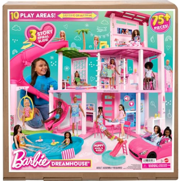 Barbie DreamHouse with 75+ Pieces & Pool Slide
