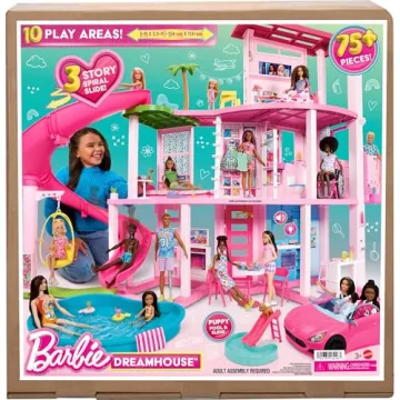 Barbie DreamHouse with 75+ Pieces & Pool Slide