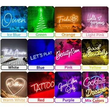 Custom Neon Signs, Neon Sign Customizable for Wall Decor, Personalized Neon Sign for Wedding Birthday Party Gift Party Bar Game Room Home Business Shop Name Logo Neon Sign