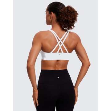 CRZ YOGA Women's Criss Cross Sports Bra for Comfort