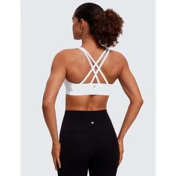 CRZ YOGA Women's Criss Cross Sports Bra for Comfort