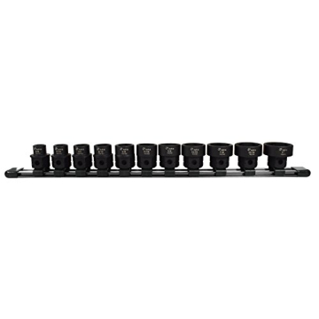 Astro Pneumatic Low Profile Nano Impact Sockets Set - 11 Piece 1/2" Drive