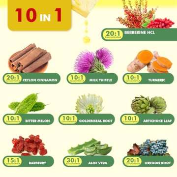 Berberine Supplement with Ceylon Cinnamon - Berberine Liquid Drops with Turmeric Curcumin, Ceylon Ci...