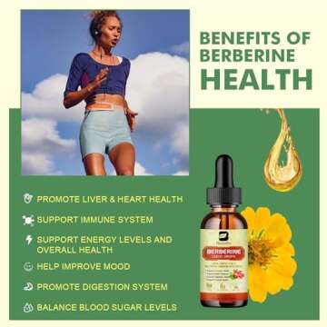 Berberine Supplement with Ceylon Cinnamon - Berberine Liquid Drops with Turmeric Curcumin, Ceylon Cinnamon, Bitter Melon, Berberine Phytosome for Digestion System, Immune Health Support -Vegetarian
