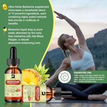 Berberine Supplement with Ceylon Cinnamon - Berberine Liquid Drops with Turmeric Curcumin, Ceylon Cinnamon, Bitter Melon, Berberine Phytosome for Digestion System, Immune Health Support -Vegetarian