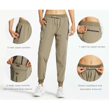 Libin Women's Cargo Joggers - Lightweight Quick Dry Hiking Pants for Every Adventure