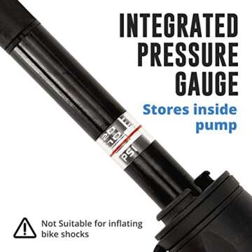 Vibrelli Mini Bike Pump with Gauge - Presta & Schrader - 110 PSI - Portable Bicycle Pump for Road, M...