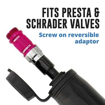 Vibrelli Mini Bike Pump with Gauge - Presta & Schrader - 110 PSI - Portable Bicycle Pump for Road, Mountain, BMX Bike Tires - Mounting Bracket Included