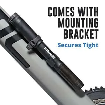 Vibrelli Mini Bike Pump with Gauge - Presta & Schrader - 110 PSI - Portable Bicycle Pump for Road, Mountain, BMX Bike Tires - Mounting Bracket Included