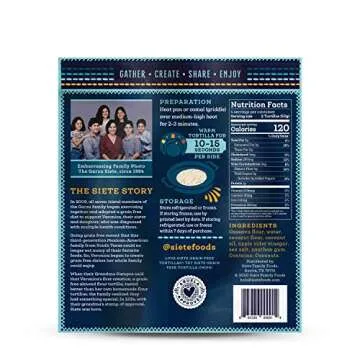 Siete Cassava Flour Tortillas | Gluten Free | Grain Free | Vegan | 8 Tortillas Per Pack (Pack of 6)